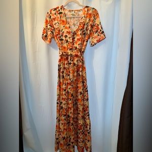 SHEIN Womens 6 NNT Orange multicolor maxi dress